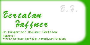 bertalan haffner business card